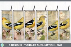 Bundle of six Decoupage Goldfinches Tumbler designs.