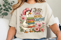 Vintage Goose Book Lover PNG,Floral Reading Duck PNG Product Image 3
