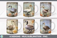 Bundle of six Decoupage Geese Mug Wrap designs.