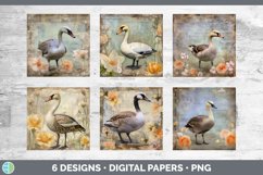Bundle of six Decoupage Geese Paper Backgrounds designs.