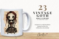 Vintage Goth Doll Clipart Product Image 2