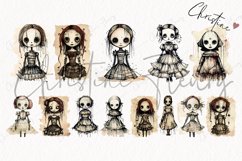 Vintage Goth Doll Clipart Product Image 5