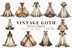 Vintage Goth Dress Clipart Product Image 1