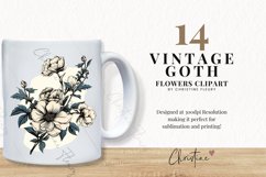 Vintage Goth Flowers Clipart Product Image 2