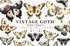 Vintage Goth Moth Clipart Product Image 1