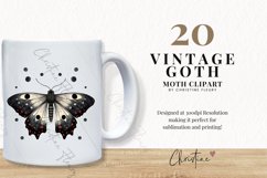 Vintage Goth Moth Clipart Product Image 2