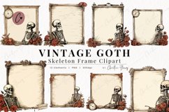 Vintage Goth Skeleton Frame Clipart Product Image 1