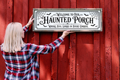 Black and white Halloween porch decor cut file
