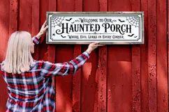 Black and white Halloween porch decor cut file