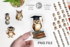 Vintage Graduation Owls Sticker Product Image 1