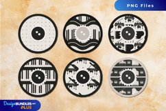 Vintage Grand Piano Seamless Pattern with Buttons Product Image 1