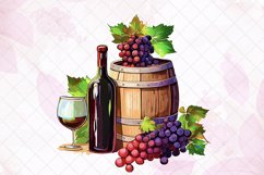 Vintage Grape Wine Bottle And Barrel Subliamtion Product Image 2