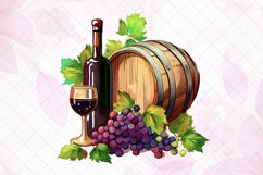 Vintage Grape Wine Bottle And Barrel Subliamtion Product Image 3