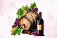 Vintage Grape Wine Bottle And Barrel Subliamtion Product Image 5