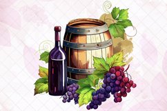 Vintage Grape Wine Bottle And Barrel Subliamtion Product Image 6