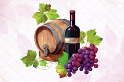 Vintage Grape Wine Bottle And Barrel Subliamtion Product Image 7