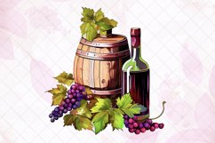 Vintage Grape Wine Bottle And Barrel Subliamtion Product Image 8
