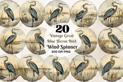 Vintage Great Blue Heron Bird Wind Spinner,Decoupage Great Blue Herons Wind Spinner,Wind Spinner Love Decoupage Great Blue Herons Spinner, Vintage Birds Wind Spinner, Vintage Great Blue Heron Bird Spinner, Vintage Birds Spinner, Alt Wind Spinner, Sublimat