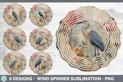 Bundle of six Decoupage Great Blue Herons Wind Spinner designs.