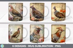 Bundle of six Decoupage Grouse Mug Wrap designs.
