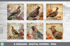 Bundle of six Decoupage Grouse Paper Backgrounds designs.