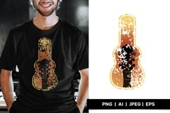 Guitar Case and Headstock in Vintage Gradient Color Design Product Image 1