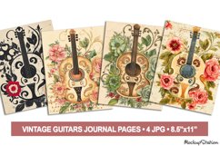 Vintage Guitar Junk Journal Pages |Retro Papers Product Image 1