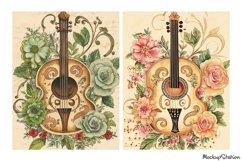 Vintage Guitar Junk Journal Pages |Retro Papers Product Image 3