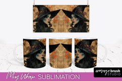 Vintage Halloween Mug Wrap - Spooky Mug Sublimation Product Image 1