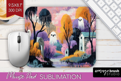 Retro Halloween Mouse Pad Sublimation - Vintage Mousepad PNG Product Image 1