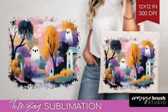 Retro Halloween Tote Bag - Vintage Tote Bag PNG Sublimation Product Image 1