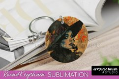 Vintage Halloween Keychain Sublimation, Spooky Keychain PNG Product Image 1