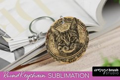 Vintage Halloween Keychain Sublimation, Spooky Keychain PNG Product Image 1