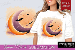 Retro Halloween Square Tshirt Background - Vintage PNG Product Image 1