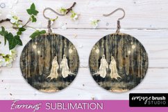 Vintage Halloween Round Earrings Sublimation Spooky Earrings Product Image 1