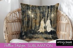 Vintage Halloween Pillow Sublimation, Spooky Pillow Cover Product Image 1