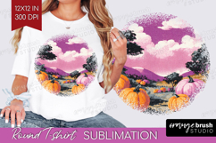 Retro Halloween Round Tshirt Background - Vintage PNG Product Image 1