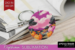 Retro Halloween Keychain PNG - Vintage Keychain Sublimation Product Image 1