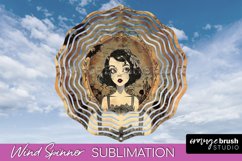 Vintage Halloween Wind Spinner Sublimation - Spooky PNG Product Image 1