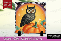 Retro Halloween Slate PNG - Vintage Square Slate Sublimation Product Image 1