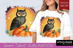 Retro Halloween Square Tshirt Background - Vintage PNG Product Image 1