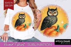 Retro Halloween Round Tshirt Background - Vintage PNG Product Image 1