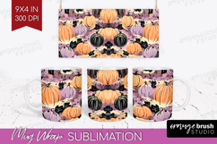 Retro Halloween Mug Wrap - Vintage Mug PNG Sublimation Product Image 1