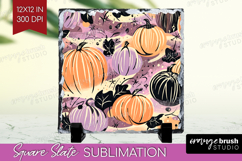 Retro Halloween Slate PNG - Vintage Square Slate Sublimation Product Image 1