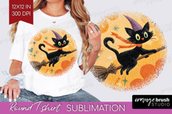 Retro Halloween Round Tshirt Background - Vintage PNG Product Image 1