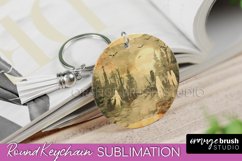 Vintage Halloween Keychain Sublimation, Spooky Keychain PNG Product Image 1