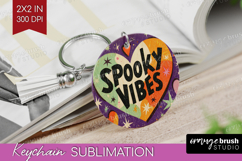 Retro Halloween Keychain PNG - Vintage Keychain Sublimation Product Image 1