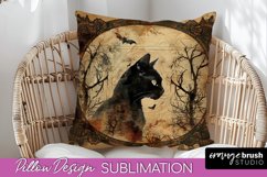 Vintage Halloween Pillow Sublimation, Spooky Pillow Cover Product Image 1
