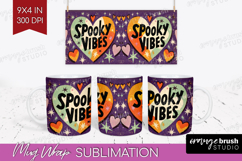 Retro Halloween Mug Wrap - Vintage Mug PNG Sublimation Product Image 1