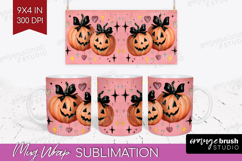 Retro Halloween Mug Wrap - Vintage Mug PNG Sublimation Product Image 1